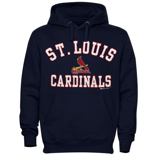 Men St. Louis Cardinals Stitches Fastball Fleece Pullover Hoodie Navy Blue